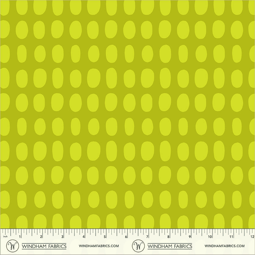 Spot in Pickle quilting fabric, part of the Electric Rainbow fabric collection by Deborah Fisher (SKU: 54129A-6)