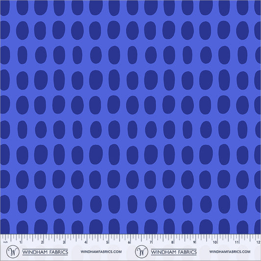 Spot in Blue quilting fabric, part of the Electric Rainbow fabric collection by Deborah Fisher (SKU: 54129A-8)