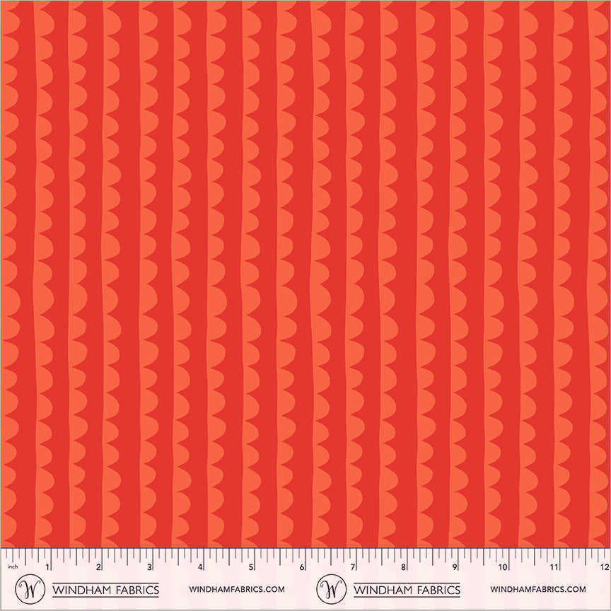 Scallop in Red quilting fabric, part of the Electric Rainbow fabric collection by Deborah Fisher (SKU: 54130A-1)