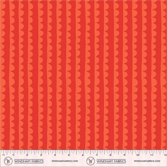 Scallop in Red quilting fabric, part of the Electric Rainbow fabric collection by Deborah Fisher (SKU: 54130A-1)