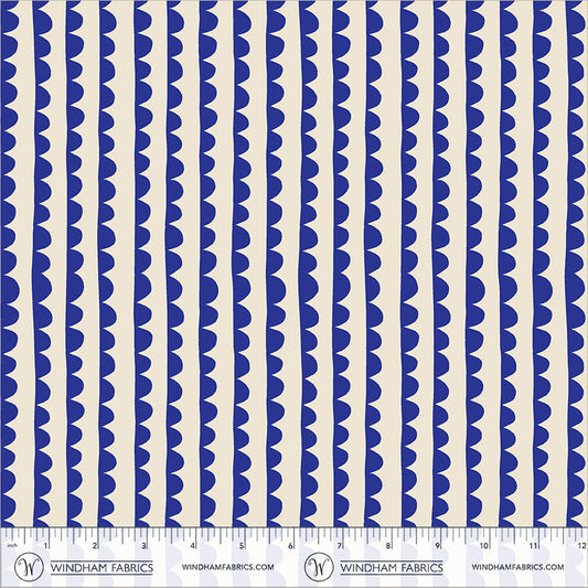 Scallop in Blue quilting fabric, part of the Electric Rainbow fabric collection by Deborah Fisher (SKU: 54130A-8)