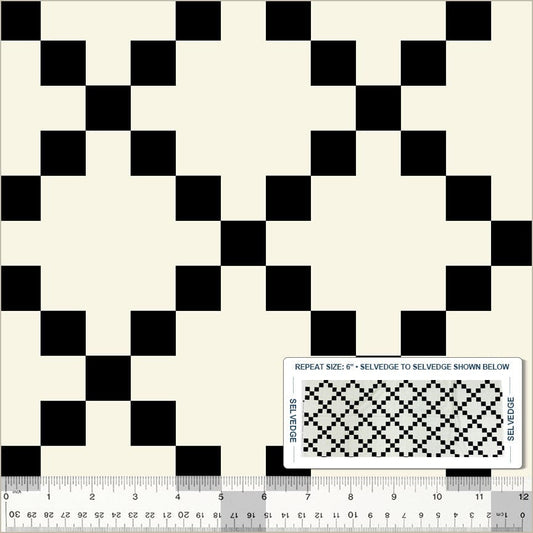 Perfect Points - Nine Patch in Black & White - 54227-1 - Half Yard