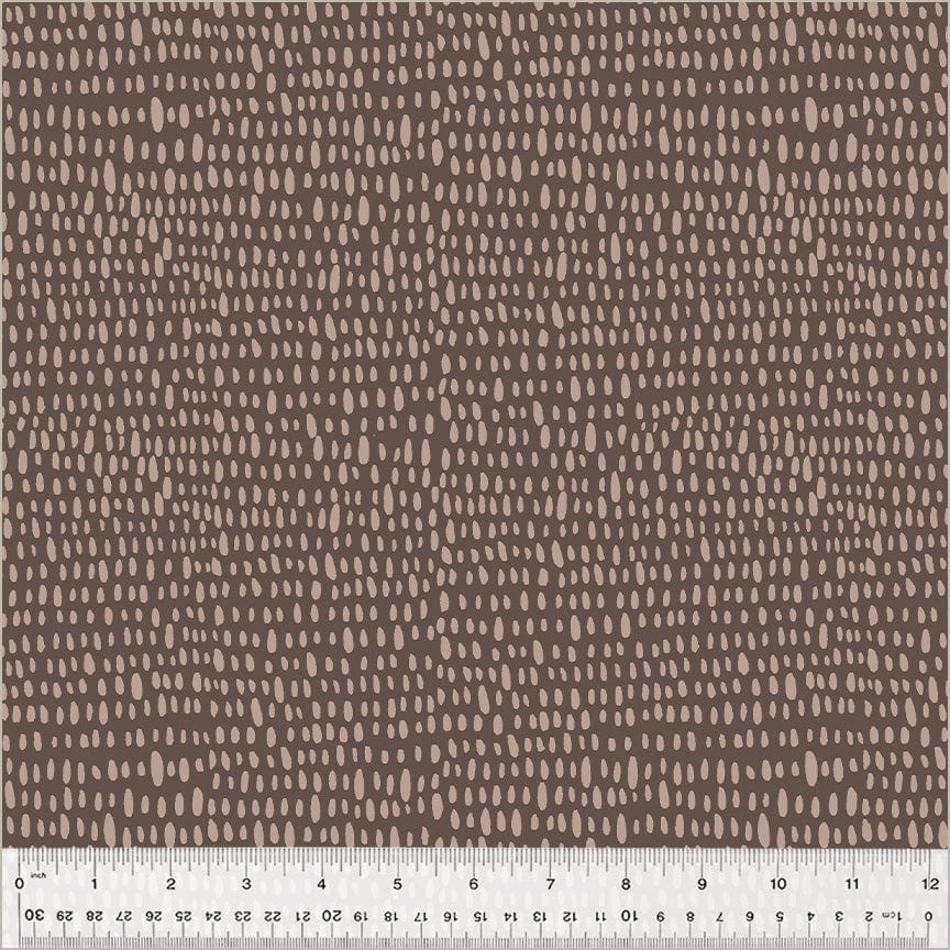 Cotton quilting fabric pattern called 'Rainfall in Bark'. Part of the 'Moonlit' fabric collection. Designed by Jennifer Moore / Monaluna for fabric company Windham Fabrics. SKU: 54287-1. 44-45 inch width.