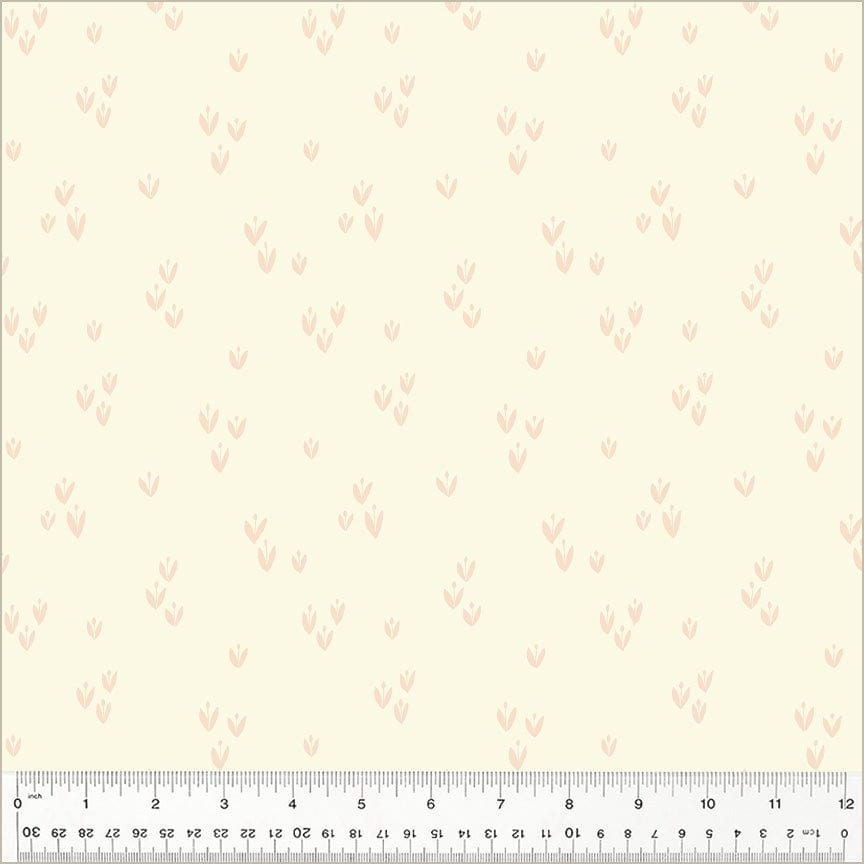 Cotton quilting fabric pattern called 'Sprout in Ivory'. Part of the 'Moonlit' fabric collection. Designed by Jennifer Moore / Monaluna for fabric company Windham Fabrics. SKU: 54288-26. 44-45 inch width.