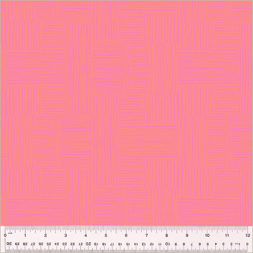High Density Cotton quilting fabric pattern called 'Woven in Fairy/Posy'. Part of the 'Ruby and Bee Blenders' fabric collection. Designed by Heather Ross for the Windham Fabrics fabric company. SKU: 54416-24. 44-45 inch width.