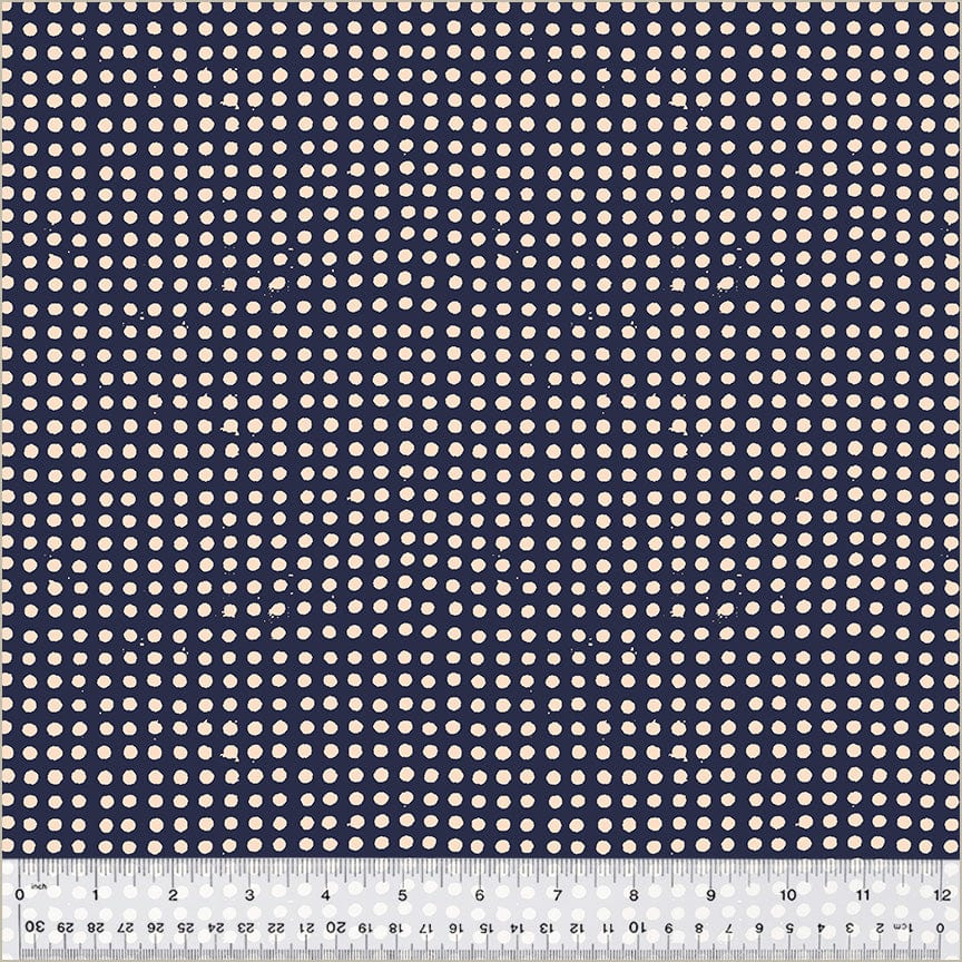 High Density Cotton quilting fabric pattern called 'Dots in Night Sky/Blush'. Part of the 'Ruby and Bee Blenders' fabric collection. Designed by Heather Ross for the Windham Fabrics fabric company. SKU: 54417-34. 44-45 inch width.
