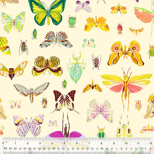 A closeup shot of the quilting fabric pattern called On Display, designed by Tamara Kate, in the light colorway. The SKU is 54652-2.