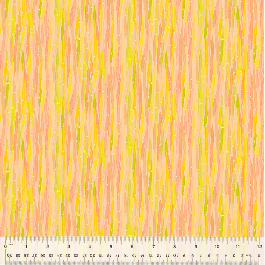 A closeup shot of the quilting fabric pattern called Rain, designed by Tamara Kate, in the blossom colorway. The SKU is 54656-12.