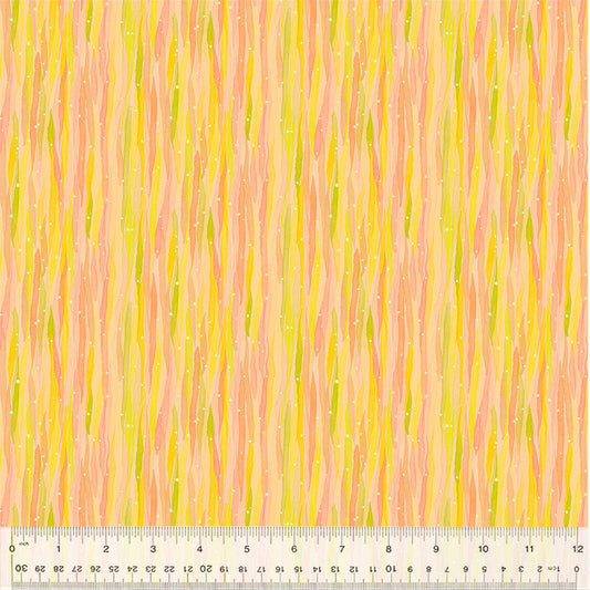 A closeup shot of the quilting fabric pattern called Rain, designed by Tamara Kate, in the blossom colorway. The SKU is 54656-12.