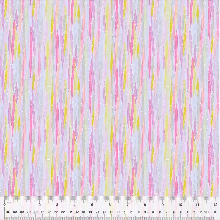 A closeup shot of the quilting fabric pattern called Rain, designed by Tamara Kate, in the cool colorway. The SKU is 54656-13.