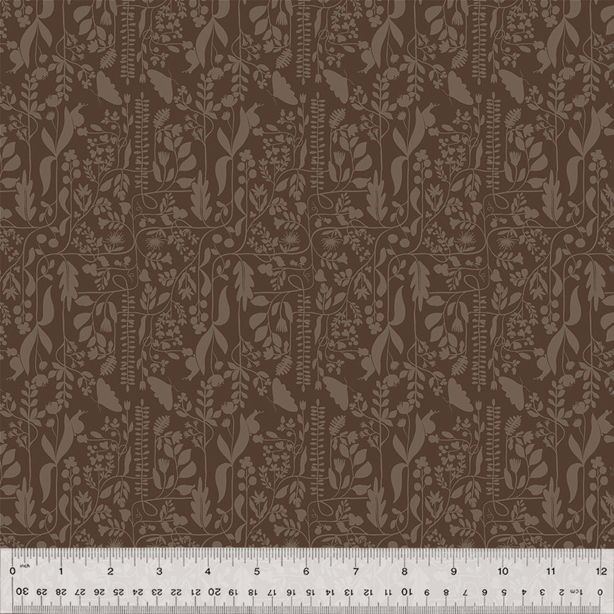 A closeup shot of the quilting fabric pattern called Meander, designed by Tamara Kate, in the dark colorway. The SKU is 54657-14.