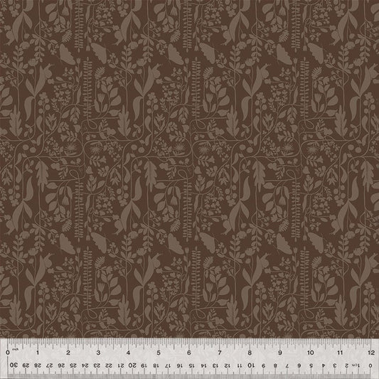A closeup shot of the quilting fabric pattern called Meander, designed by Tamara Kate, in the dark colorway. The SKU is 54657-14.