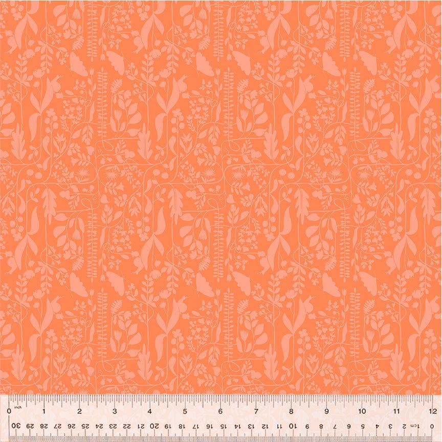 A closeup shot of the quilting fabric pattern called Meander, designed by Tamara Kate, in the petal colorway. The SKU is 54657-18.