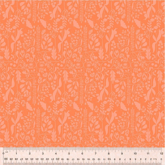 A closeup shot of the quilting fabric pattern called Meander, designed by Tamara Kate, in the petal colorway. The SKU is 54657-18.