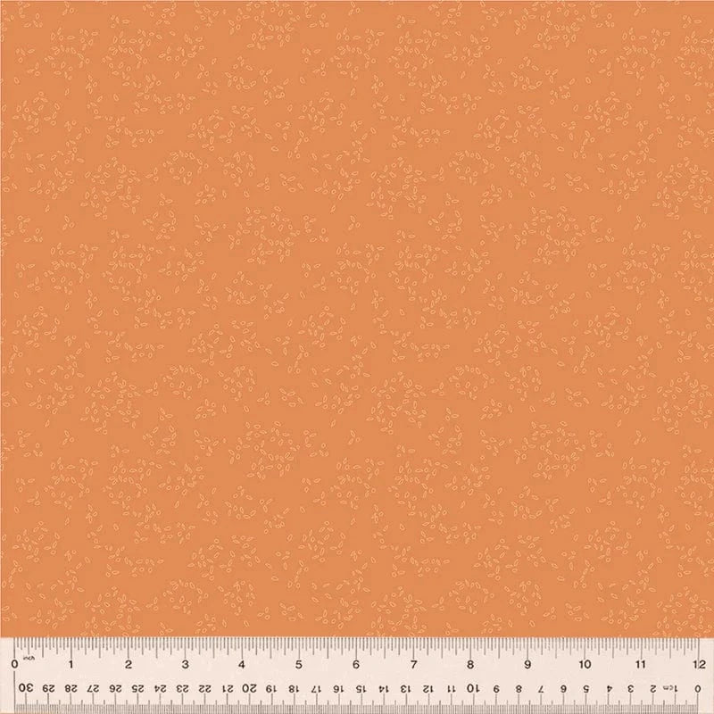 A closeup shot of the quilting fabric pattern called Petal, designed by Whistler Studios, in the sienna colorway. The SKU is 54687-20.