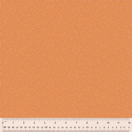 A closeup shot of the quilting fabric pattern called Petal, designed by Whistler Studios, in the sienna colorway. The SKU is 54687-20.