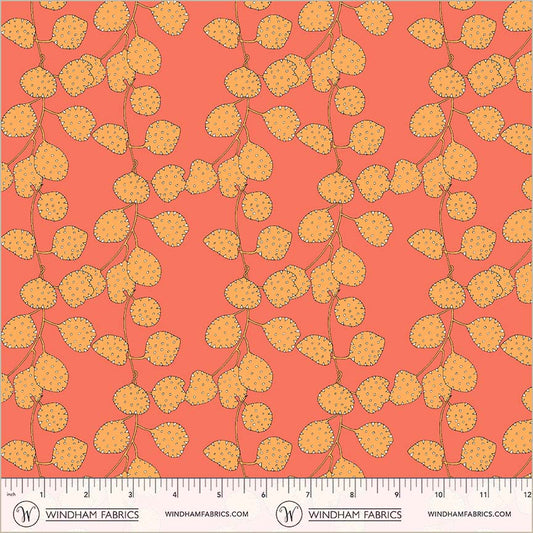 Honesty Coral quilting fabric, part of the Sunshine fabric collection by Sally Kelly (SKU: 54979D-12)