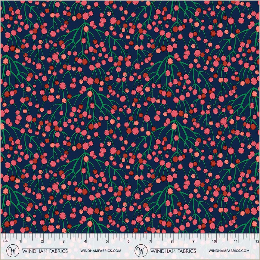 Huckleberry Indigo quilting fabric, part of the Sunshine fabric collection by Sally Kelly (SKU: 54980D-1)