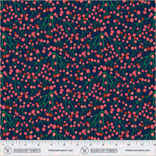 Huckleberry Indigo quilting fabric, part of the Sunshine fabric collection by Sally Kelly (SKU: 54980D-1)