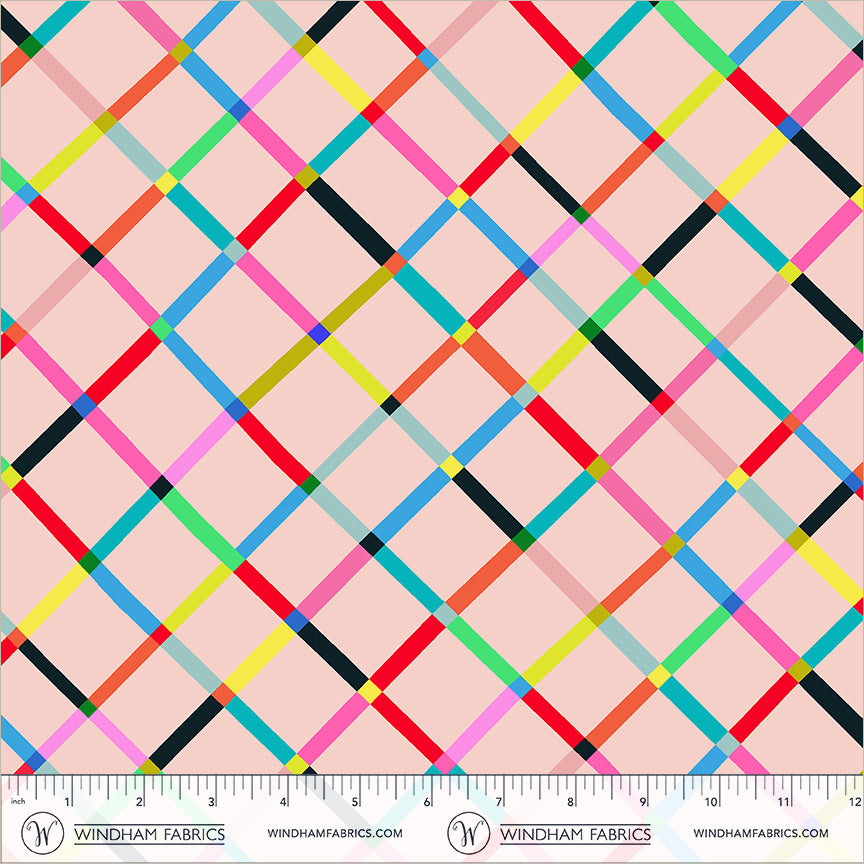 Crossing in Blush quilting fabric, part of the Happy Place fabric collection by Annabel Wrigley (SKU: 55375D-9)