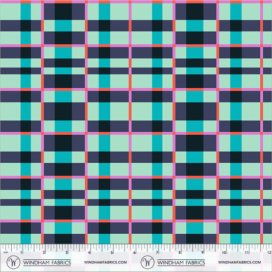 Tower in Turquoise quilting fabric, part of the Happy Place fabric collection by Annabel Wrigley (SKU: 55377D-14)