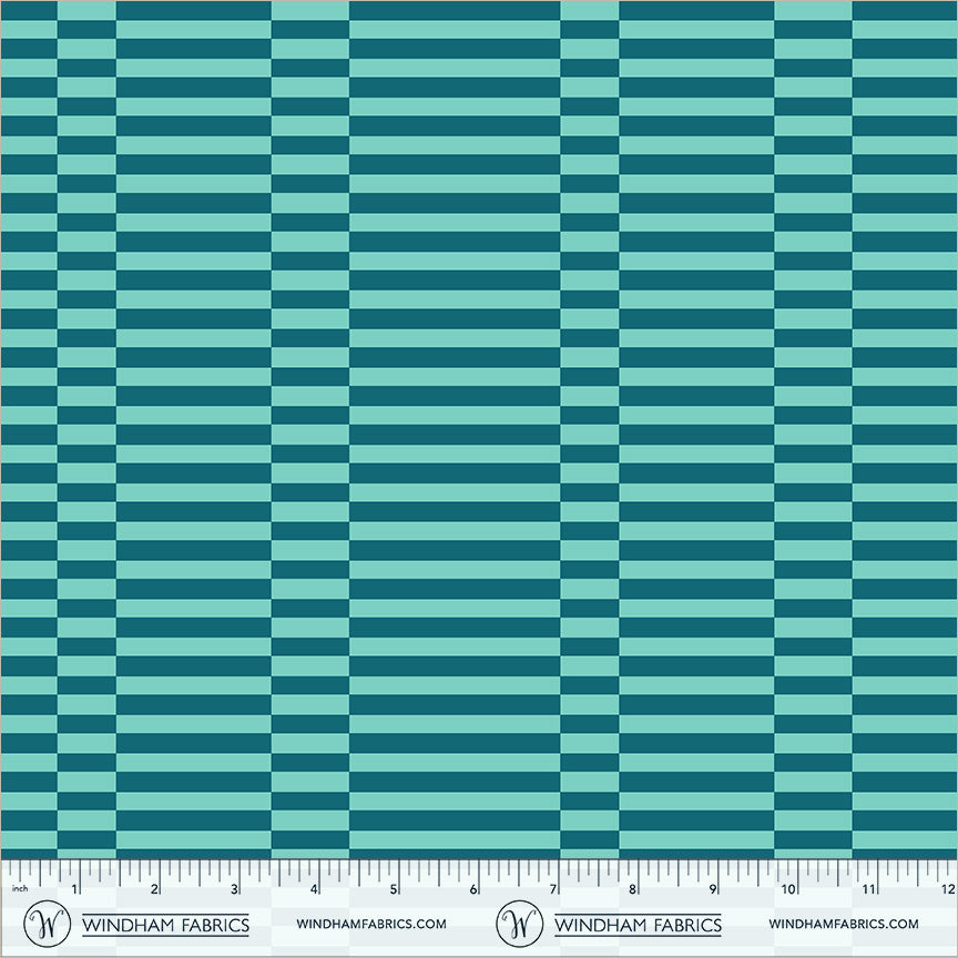 Broken Stripe in Aqua quilting fabric, part of the Annabel's Blenders fabric collection by Annabel Wrigley (SKU: 55379-6)