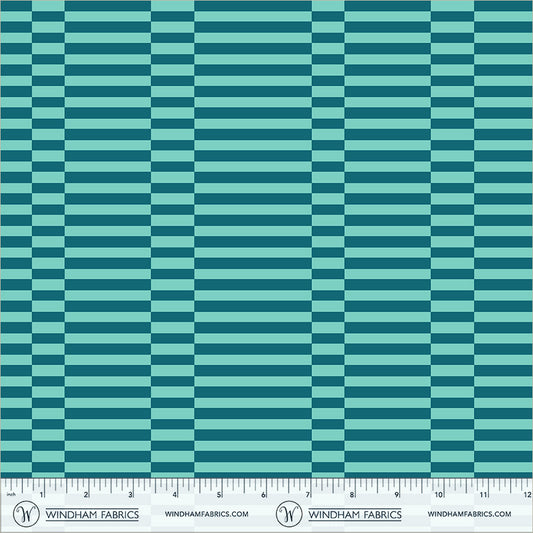 Broken Stripe in Aqua quilting fabric, part of the Annabel's Blenders fabric collection by Annabel Wrigley (SKU: 55379-6)