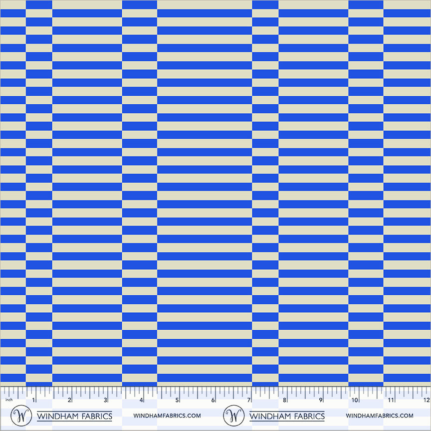 Broken Stripe in Cobalt quilting fabric, part of the Annabel's Blenders fabric collection by Annabel Wrigley (SKU: 55379-8)