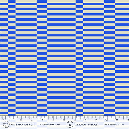 Broken Stripe in Cobalt quilting fabric, part of the Annabel's Blenders fabric collection by Annabel Wrigley (SKU: 55379-8)