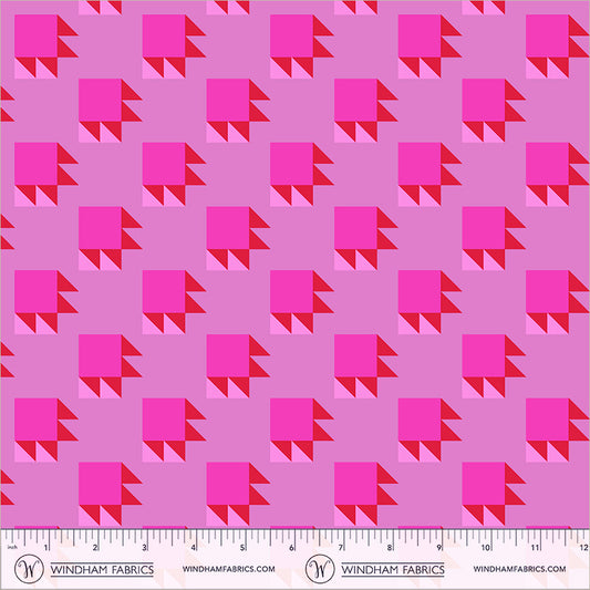 Bear Paw in Cool Pink quilting fabric, part of the Annabel's Blenders fabric collection by Annabel Wrigley (SKU: 55380-10)