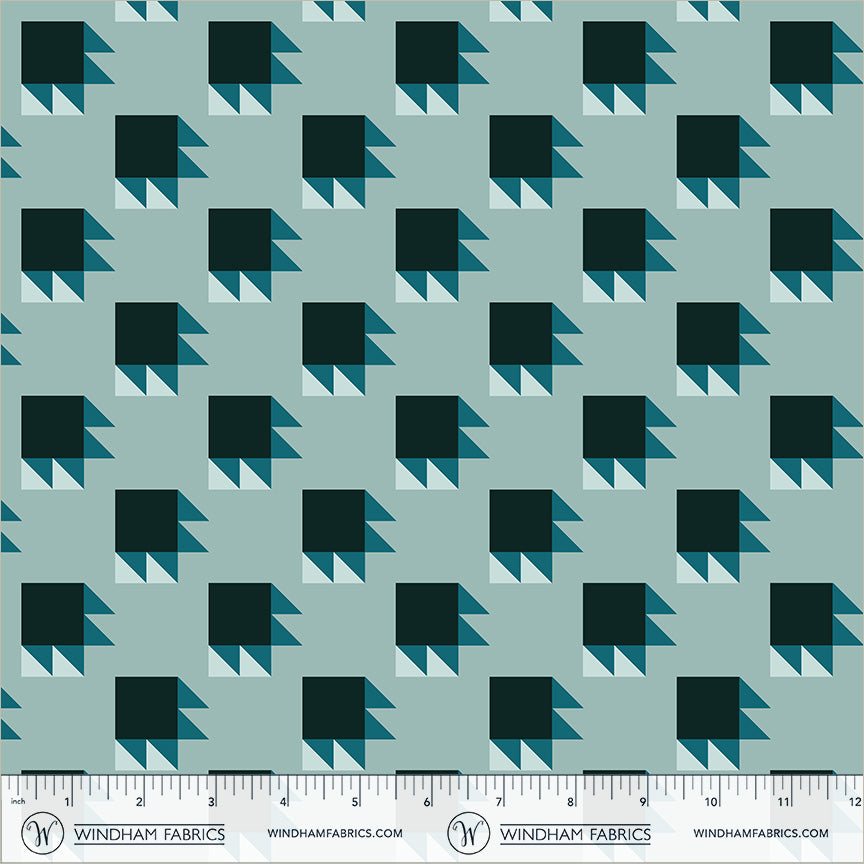 Bear Paw in Mint Ash quilting fabric, part of the Annabel's Blenders fabric collection by Annabel Wrigley (SKU: 55380-12)