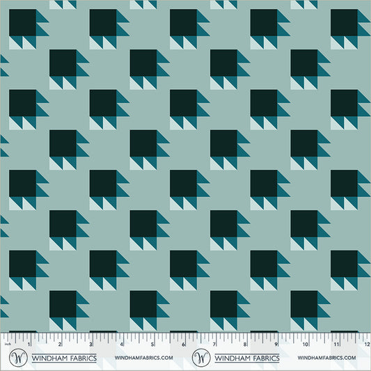 Bear Paw in Mint Ash quilting fabric, part of the Annabel's Blenders fabric collection by Annabel Wrigley (SKU: 55380-12)