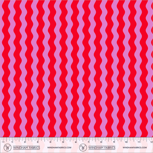 Waves in Red/Pink quilting fabric, part of the Annabel's Blenders fabric collection by Annabel Wrigley (SKU: 55381-1)