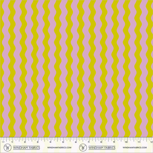 Waves in Limelight quilting fabric, part of the Annabel's Blenders fabric collection by Annabel Wrigley (SKU: 55381-17)