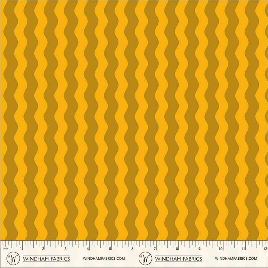 Waves in Soft Gold quilting fabric, part of the Annabel's Blenders fabric collection by Annabel Wrigley (SKU: 55381-3)