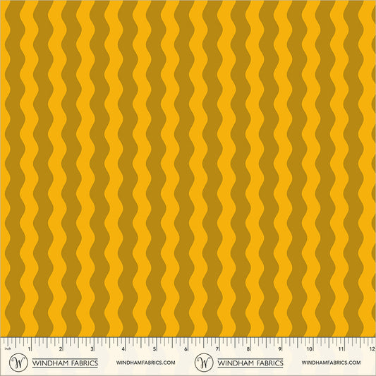 Waves in Soft Gold quilting fabric, part of the Annabel's Blenders fabric collection by Annabel Wrigley (SKU: 55381-3)