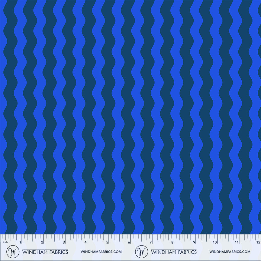 Waves in Cobalt quilting fabric, part of the Annabel's Blenders fabric collection by Annabel Wrigley (SKU: 55381-8)
