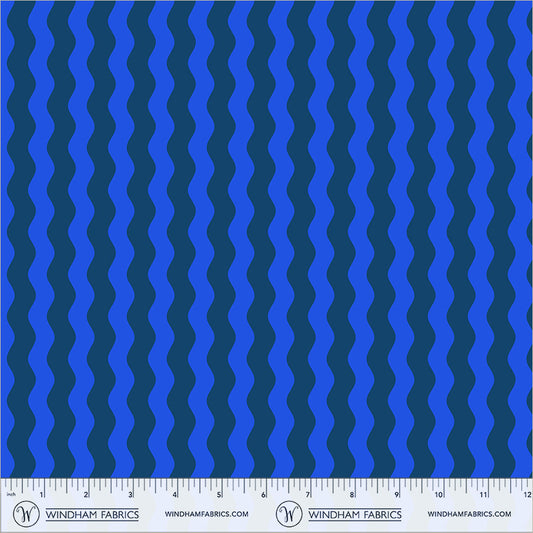 Waves in Cobalt quilting fabric, part of the Annabel's Blenders fabric collection by Annabel Wrigley (SKU: 55381-8)