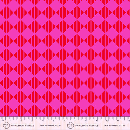 Checker in Red/Pink quilting fabric, part of the Annabel's Blenders fabric collection by Annabel Wrigley (SKU: 55382-1)