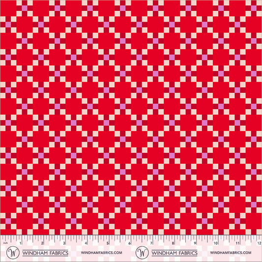 Picnic in Red/Pink quilting fabric, part of the Annabel's Blenders fabric collection by Annabel Wrigley (SKU: 55383-1)