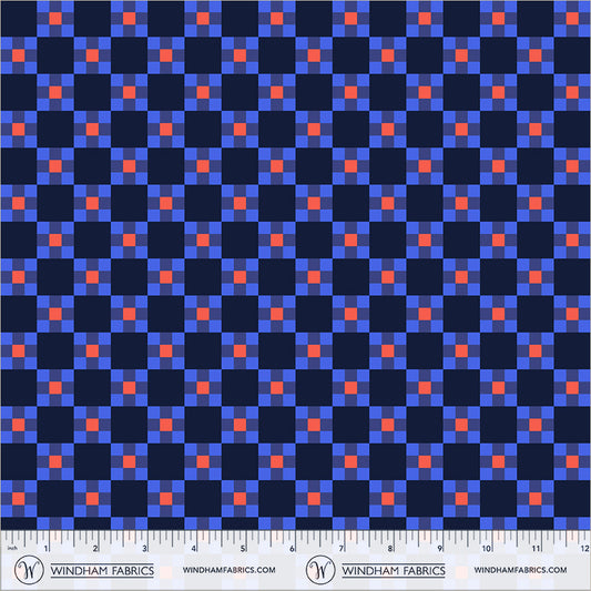 Picnic in Deep Blue quilting fabric, part of the Annabel's Blenders fabric collection by Annabel Wrigley (SKU: 55383-20)