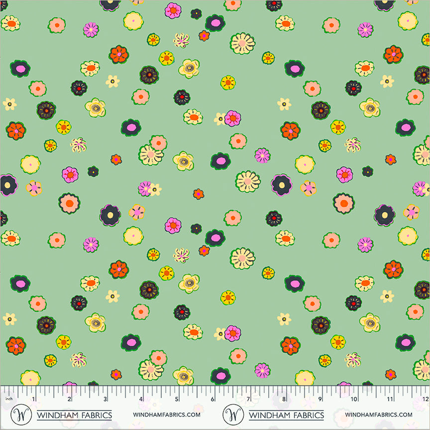 Beads in Pool quilting fabric, part of the Boat Race fabric collection by Heather Ross (SKU: 55603D-7 Pool)