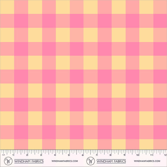 Picnic Big in Peony quilting fabric, part of the Boat Race fabric collection by Heather Ross (SKU: 55607D-15 Peony)