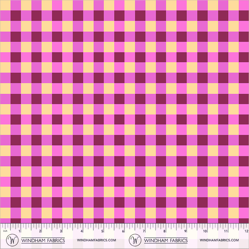 Picnic Little in Orchid quilting fabric, part of the Boat Race fabric collection by Heather Ross (SKU: 55608D-18 Orchid)