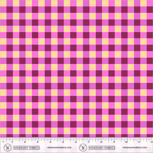 Picnic Little in Orchid quilting fabric, part of the Boat Race fabric collection by Heather Ross (SKU: 55608D-18 Orchid)