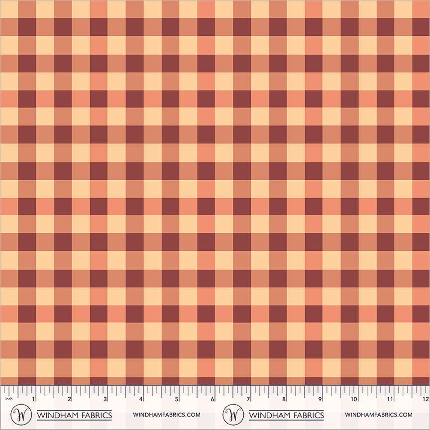 Picnic Little in Wood quilting fabric, part of the Boat Race fabric collection by Heather Ross (SKU: 55608D-19 Wood)