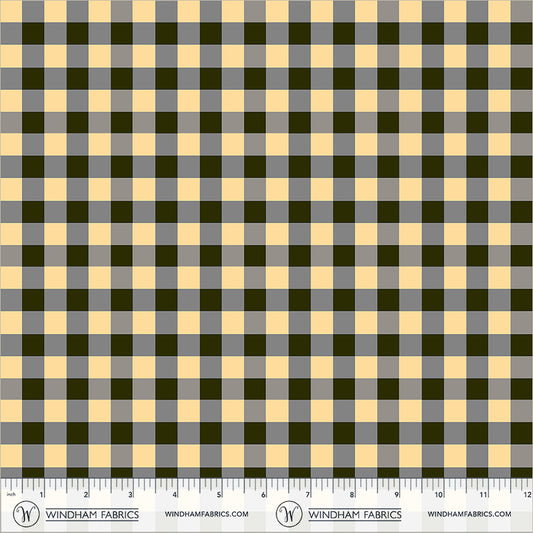 Picnic Little in Soot quilting fabric, part of the Boat Race fabric collection by Heather Ross (SKU: 55608D-8 Soot)