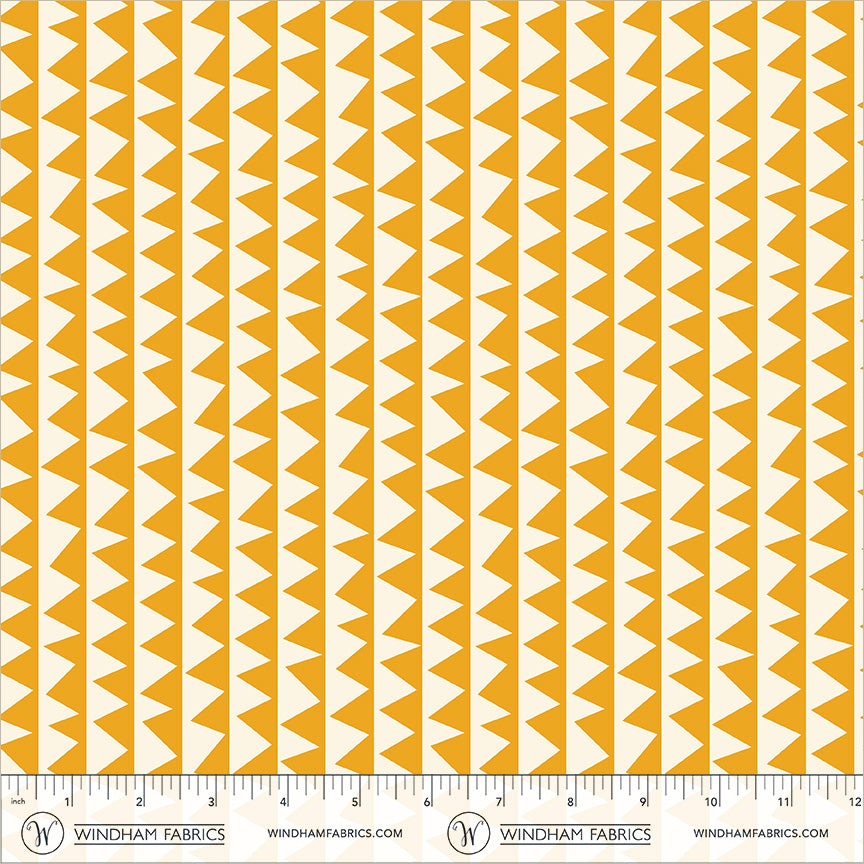Sawtooth in Tangerine quilting fabric, part of the Electric Rainbow fabric collection by Deborah Fisher (SKU: 55654-3)