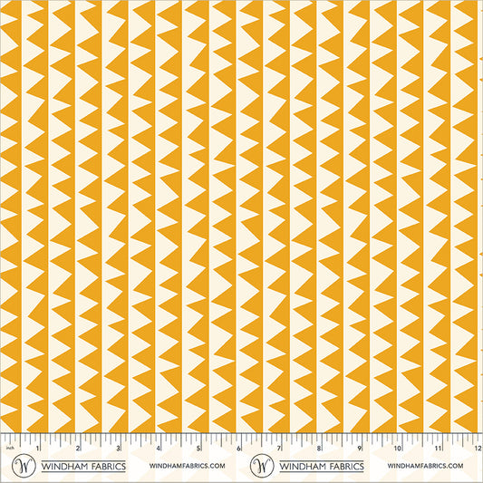 Sawtooth in Tangerine quilting fabric, part of the Electric Rainbow fabric collection by Deborah Fisher (SKU: 55654-3)