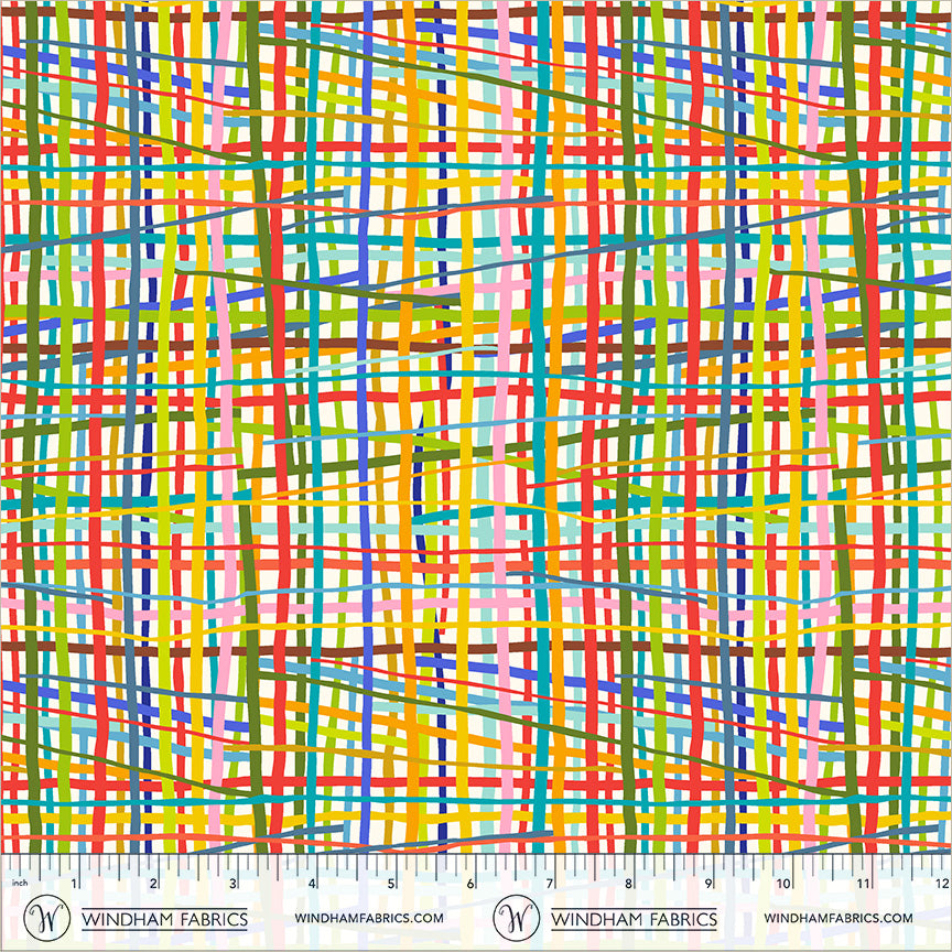 Electric Weave quilting fabric, part of the Electric Rainbow fabric collection by Deborah Fisher (SKU: 55655-X Multi)